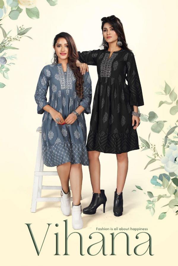 Beauty Queen Vihana 1 Rayon Fancy Western Shorty Kurti Collection